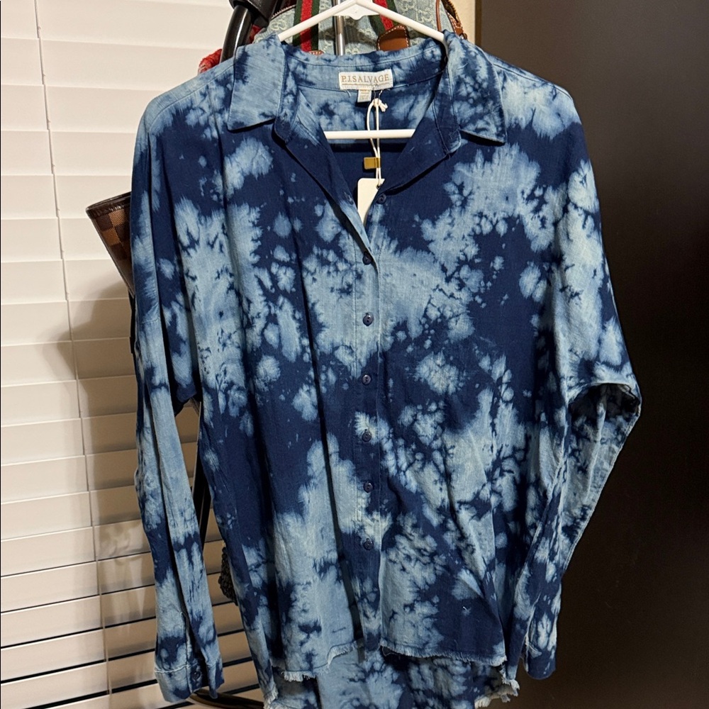 Tie-Dye Blue Womens Shirt